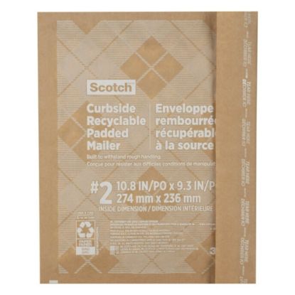 Picture of Scotch Padded Mailers, Size 2, 10-1/2in x 9in, Kraft, Pack Of 50 Mailers