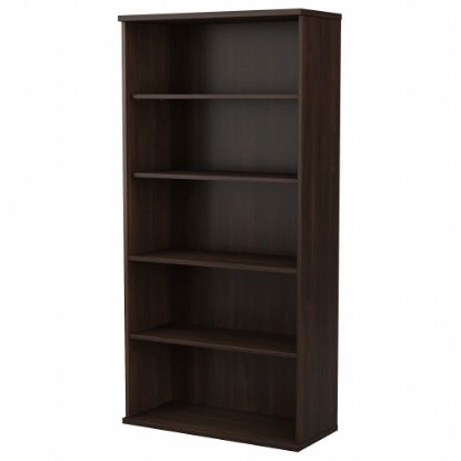 Picture of Bush Business Furniture Hybrid 73inH 5-Shelf Bookcase, Black Walnut, Standard Delivery