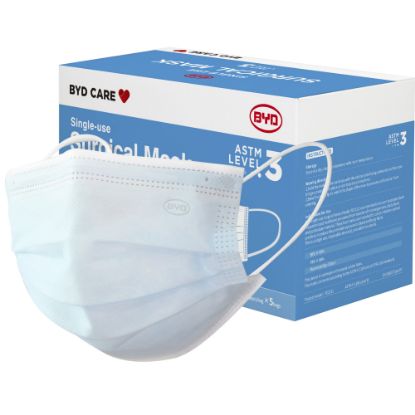 Picture of BYD Care Level 3 Surgical Masks, Adult, One Size, Blue, Box Of 50