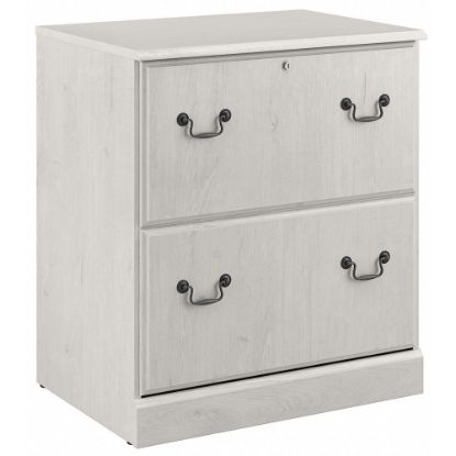 Picture of Bush Furniture Saratoga 26-6/7inW x 19-2/5inD Lateral 2-Drawer File Cabinet, Linen White Oak, Standard Delivery