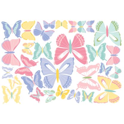 Picture of Amscan 190879 Butterfly Cutouts, 11in x 11in, Multicolor, Set Of 90 Cutouts