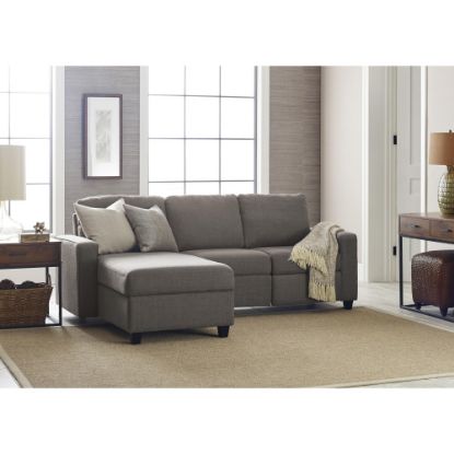 Picture of Serta Palisades Reclining Sectional With Storage Chaise, Left, Gray/Espresso