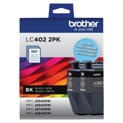 Picture of Brother LC402 Black Ink Cartridges, Pack of 2, LC402 2PK