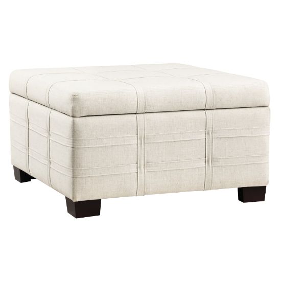 Picture of Office Star Detour Strap Square Storage Ottoman, Linen