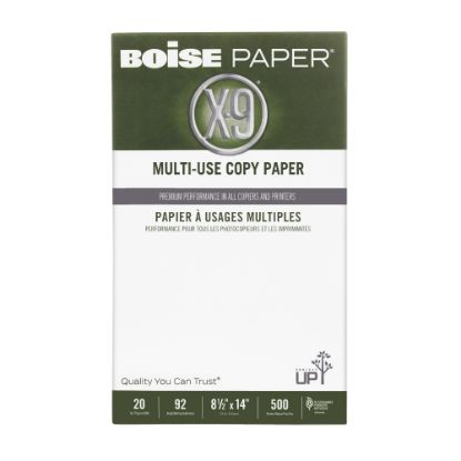 Picture of Boise X-9 Multi-Use Printer & Copy Paper, 1 Ream, White, Legal (8.5in x 14in), 500 Sheets Per Ream, 20 Lb, 92 Brightness