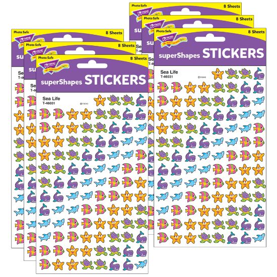 Picture of Trend superShapes Stickers, Sea Life, 800 Stickers Per Pack, Set Of 6 Packs