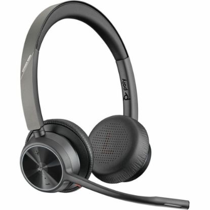 Picture of Poly Voyager 4320 Microsoft Teams Certified USB-C Headset +BT700 dongle - Siri, Google Assistant - Stereo - Wireless - Bluetooth - 298.6 ft - 20 Hz - 20 kHz - On-ear, Over-the-head - Binaural - Supra-aural - 4.92 ft Cable