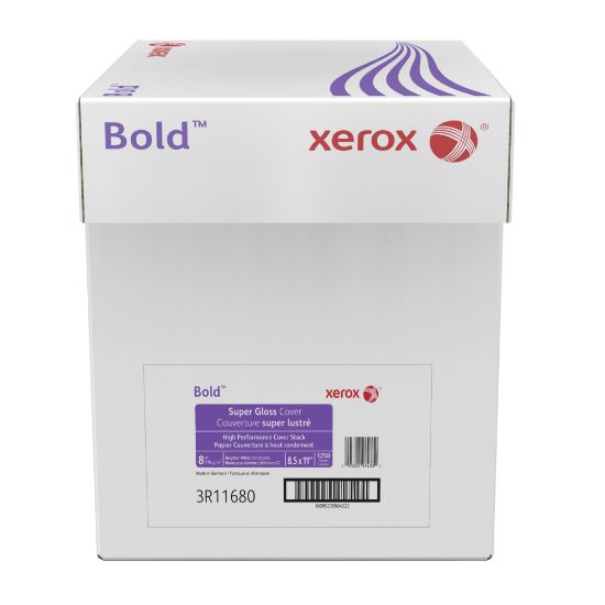 Picture of Xerox Bold Digital Super Gloss Cover Copier Paper, Letter Size (8 1/2in x 11in), Pack Of 250 Sheets, 92 (U.S.) Brightness, FSC Certified, White, Case Of 5 Reams, 3R11680