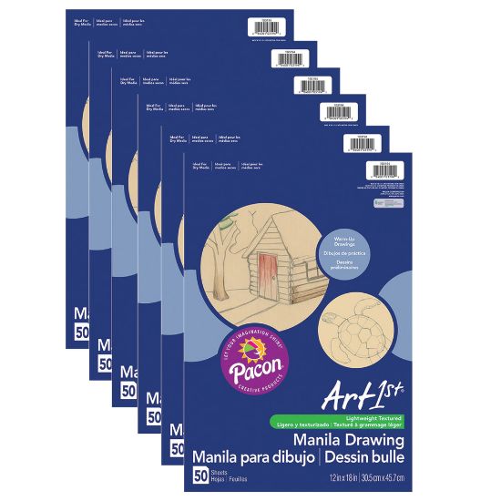 Picture of Pacon Ucreate Drawing Paper, 12in x 18in, Manila, 50 Sheets Per Pack, Case Of 6 Packs