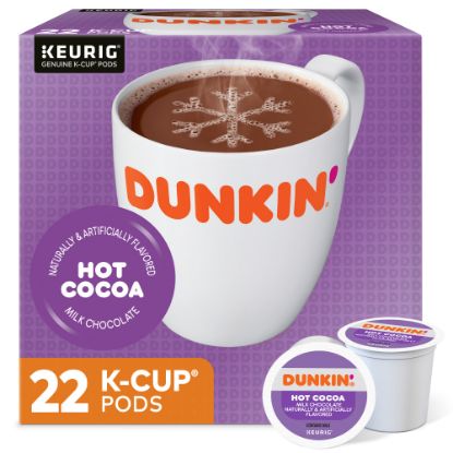 Picture of Dunkin Donuts Milk Chocolate Hot Cocoa Single-Serve K-Cup, Box Of 22