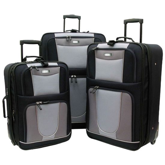 Picture of Geoffrey Beene Carnegie 3-Piece Luggage Set, Black/Gray