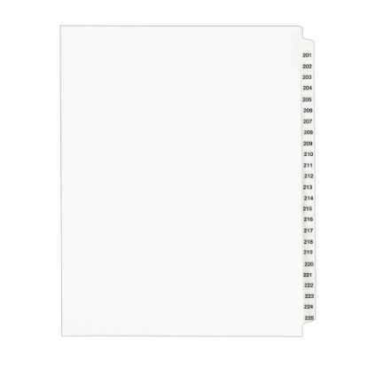 Picture of Avery Standard Collated Legal Dividers Avery Style, 8 1/2in x 11in, White Dividers/White Tabs, 201-225 Tab Set, Pack Of 25