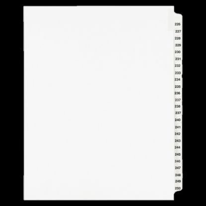 Picture of Avery 20% Recycled Preprinted Laminated Gold-Reinforced Tab Dividers, 8 1/2in x 11in, White Dividers/White Tabs, 226-250, Pack Of 25