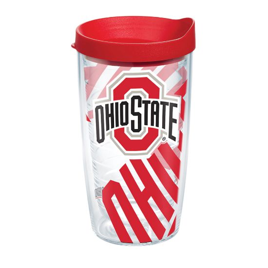 Picture of Tervis Genuine NCAA Tumbler With Lid, Ohio State Buckeyes, 16 Oz, Clear