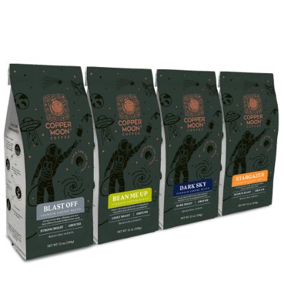 Picture of Copper Moon Ground Coffee, Out Of This World Variety Pack, 48 Oz Bag, Set Of 4 Bags