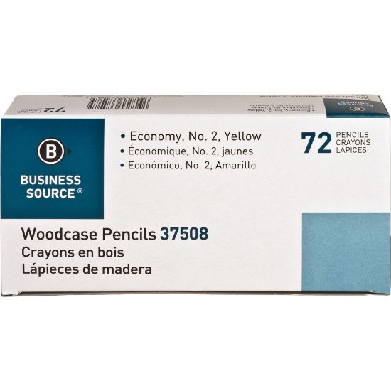 Picture of Business Source Woodcase No. 2 Pencils, #2 Lead, Yellow Wood Barrels, 72 Pencils Per Box, Case Of 4 Boxes