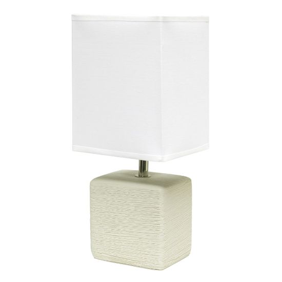 Picture of Simple Designs Petite Faux Stone Table Lamp, 11-13/16inH, White Base/White Shade