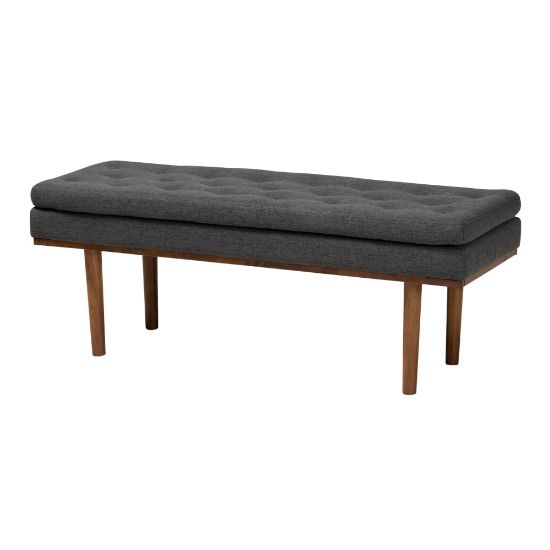 Picture of Baxton Studio 9837 Bench, 18-5/16inH x 48-7/16inW x 17-3/4inD, Dark Gray/Walnut