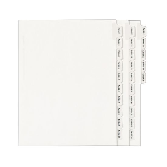 Picture of Avery Allstate-Style Collated Legal Exhibit Dividers, 8 1/2in x 11in, White Dividers/White Tabs, EXHIBIT 1-25, Pack Of 25 Tabs