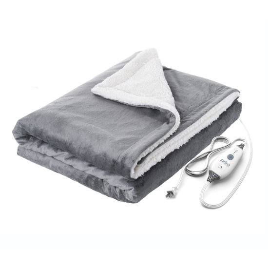 Picture of Pure Enrichment Weighted Warmth 2-in-1 Heated Weighted Blanket, 50in x 60in, Gray