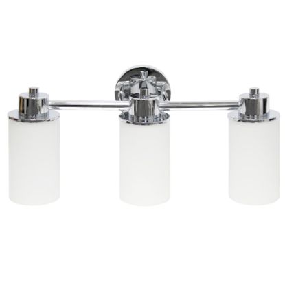 Picture of Lalia Home Essentix 3-Light Wall Mounted Vanity Light Fixture, 6-1/2inW, Opaque White/Chrome