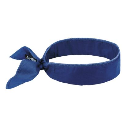 Picture of Ergodyne Chill-Its 6702 Evaporative Cooling Bandanas, Solid Blue, Pack Of 12 Bandanas