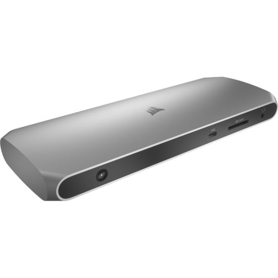 Picture of Corsair TBT100 Thunderbolt 3 Dock - for Notebook/Monitor - 85 W - USB Type C - USB Type-C - Network (RJ-45) - HDMI - Thunderbolt - Wired