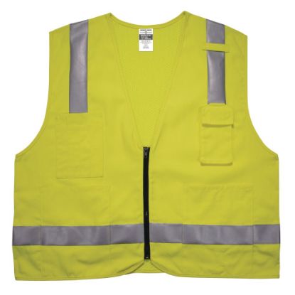 Picture of Ergodyne GloWear Flame-Resistant Hi-Vis Safety Vest, Class 2 Surveyors, 2X/3X, Lime, 8262FRZ