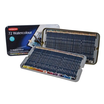 Picture of Derwent Watercolor Pencil Set With Tin, Assorted Colors, Set Of 72 Pencils