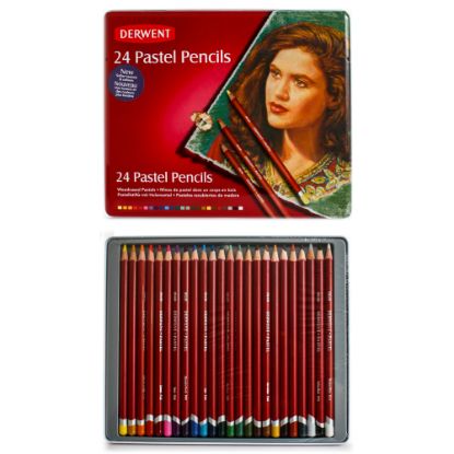 Picture of Derwent Pastel Pencil Set, Assorted Colors, Set Of 24 Pencils