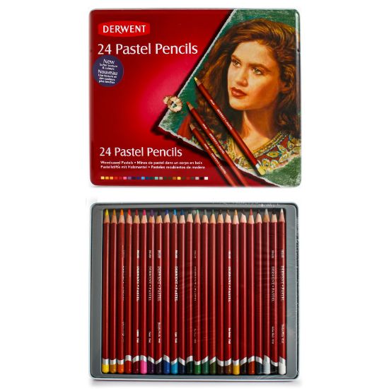 Picture of Derwent Pastel Pencil Set, Assorted Colors, Set Of 24 Pencils