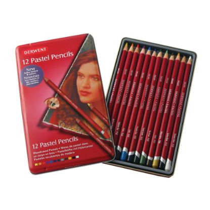 Picture of Derwent Pastel Pencil Set, Assorted Colors, Set Of 12 Pencils