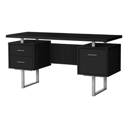 Picture of Monarch Specialties Violet 60inW Computer Desk, Black/Silver