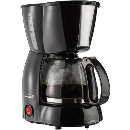 Picture of Brentwood (TS-213BK) 4 Cup Coffee Maker - 650 W - 4 Cup(s) - Multi-serve - Black - Tempered Glass Body