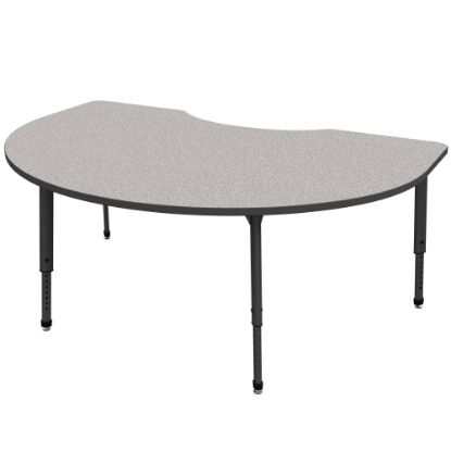 Picture of Marco Group Apex Series Adjustable Height Kidney Table, 30inH x 72inW x 48inD, Gray Nebula/Black