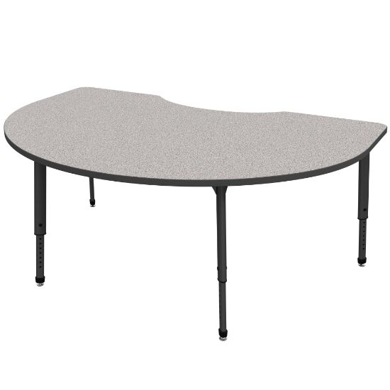 Picture of Marco Group Apex Series Adjustable Height Kidney Table, 30inH x 72inW x 48inD, Gray Nebula/Black