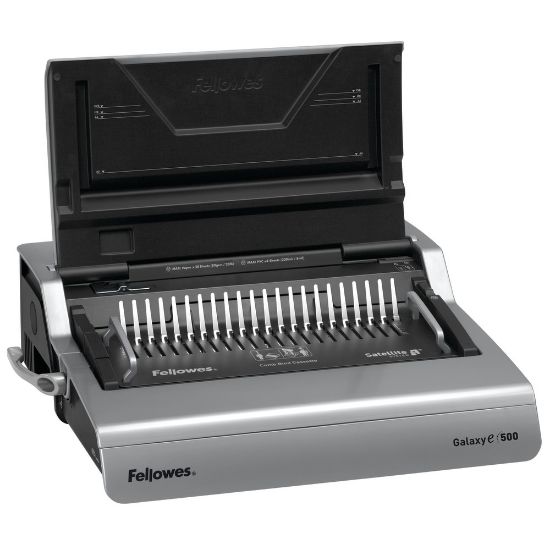 Picture of Fellowes Galaxy-E 500 Electric Comb Binding Machine With Starter Kit, Silver/Black