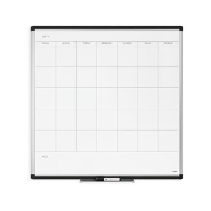 Picture of U Brands PINIT Magnetic Dry-Erase Monthly Calendar Board, 36in X 36in, Silver Aluminum Frame, Actual Size 35in X 35in (2902U00-01)