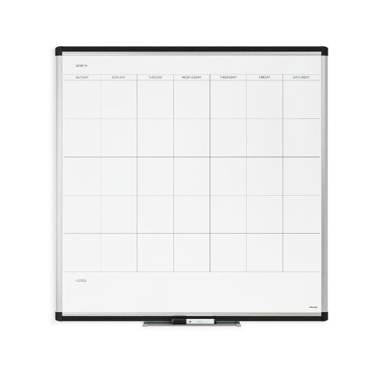 Picture of U Brands PINIT Magnetic Dry-Erase Monthly Calendar Board, 36in X 36in, Silver Aluminum Frame, Actual Size 35in X 35in (2902U00-01)