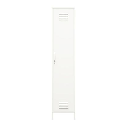 Picture of Ameriwood Home Mission District 4-Shelf Single Metal Locker Storage Cabinet, 72-13/16inH x 15inW x 15-3/4inD, White