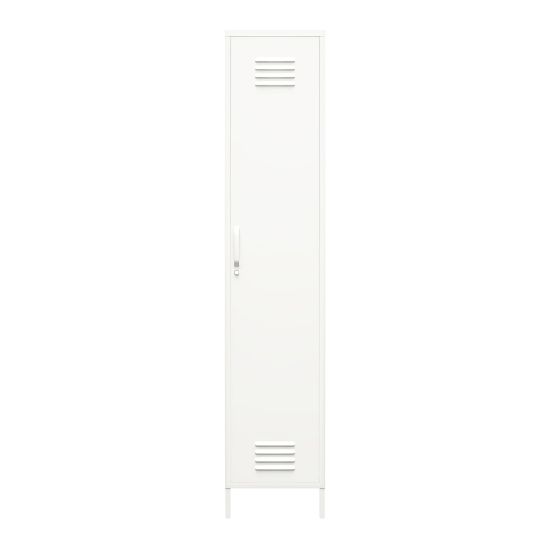 Picture of Ameriwood Home Mission District 4-Shelf Single Metal Locker Storage Cabinet, 72-13/16inH x 15inW x 15-3/4inD, White