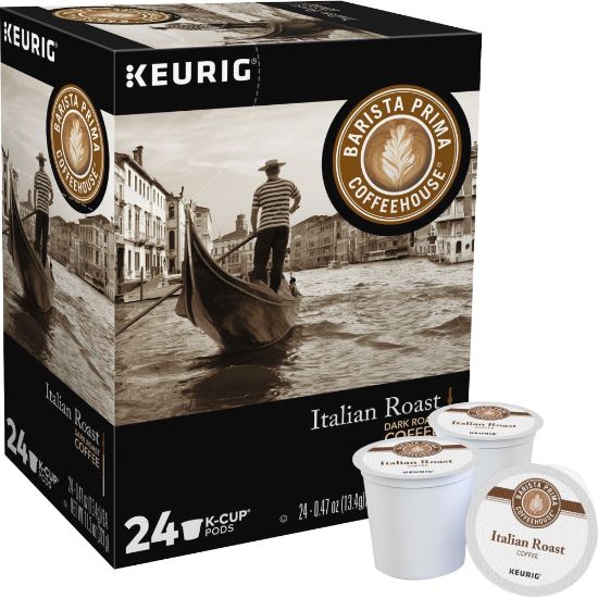 Picture of Barista Prima Coffeehouse Single-Serve Coffee K-Cup Pods, Italian Roast, Carton Of 24