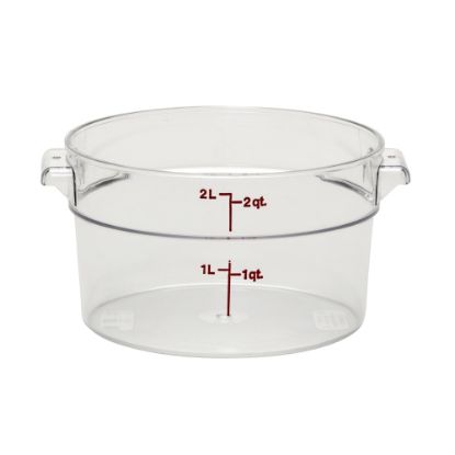 Picture of Cambro Camwear 2-Quart Round Storage Containers, Clear, Set Of 12 Containers