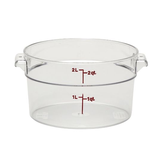 Picture of Cambro Camwear 2-Quart Round Storage Containers, Clear, Set Of 12 Containers