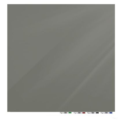 Picture of Ghent Aria Low Profile Glassboard, Magnetic, 48inH x 48inW, Square, Smoke