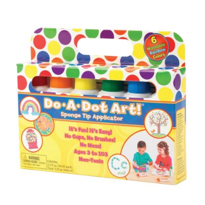 Picture of Do-A-Dot Art! Rainbow Washable Sponge Tip Markers, Assorted Colors Pack Of 6