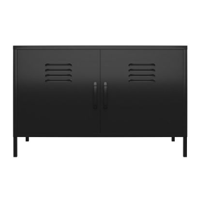 Picture of Ameriwood Home Mission District 2-Door Metal Locker Accent Cabinet, 25-1/4inH x 39-3/8inW x 15-3/4inD, Black