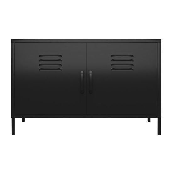 Picture of Ameriwood Home Mission District 2-Door Metal Locker Accent Cabinet, 25-1/4inH x 39-3/8inW x 15-3/4inD, Black