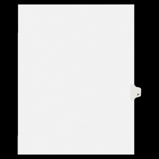 Picture of Avery Allstate-Style 30% Recycled Collated Legal Exhibit Dividers, 8 1/2in x 11in, White Dividers/White Tabs, P, Pack Of 25 Tabs