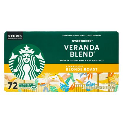 Picture of Starbucks Veranda Blend Light Roast K-Cup Pods, Pack Of 72 Pods